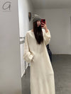 SWAYING 24 Autumn and Winter Seamless Strong Shrink Long Sleeve Dress SW-SW24AW2L12-BAI White